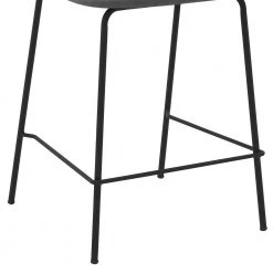 Carlo 26 in. Grey Faux Leather and Black Metal Counter Height Bar Stool by Armen Living -Armen Living Online Shop grey armen living bar stools lccobablgr26 44 1000