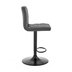 The Duval 24-32 in. H Adjustable Gray Faux Leather Swivel Bar Stool by Armen Living -Armen Living Online Shop grey armen living bar stools lcdubablgr 4f 1000