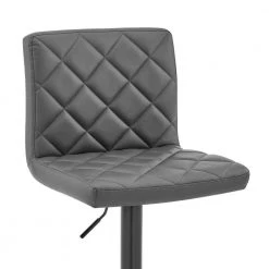 The Duval 24-32 in. H Adjustable Gray Faux Leather Swivel Bar Stool by Armen Living -Armen Living Online Shop grey armen living bar stools lcdubablgr fa 1000