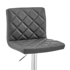 The Duval 24-32 in.H Adjustable Gray Faux Leather Swivel Bar Stool by Armen Living -Armen Living Online Shop grey armen living bar stools lcdubachrgr fa 1000