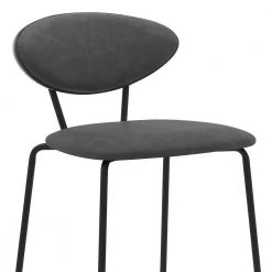 Neo 35 in. Gray Modern Faux Leather and Metal Counter Height Bar Stool by Armen Living -Armen Living Online Shop grey armen living bar stools lcnebablgr26 1f 1000