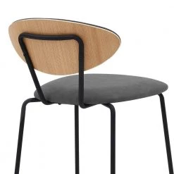 Neo 35 in. Gray Modern Faux Leather and Metal Counter Height Bar Stool by Armen Living -Armen Living Online Shop grey armen living bar stools lcnebablgr26 44 1000