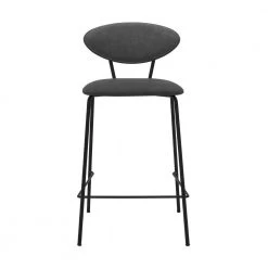 Neo 35 in. Gray Modern Faux Leather and Metal Counter Height Bar Stool by Armen Living -Armen Living Online Shop grey armen living bar stools lcnebablgr26 c3 1000