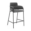 Oshen 36 in. Gray Modern Faux Leather and Metal Counter Height Bar Stool by Armen Living -Armen Living Online Shop grey armen living bar stools lcosbablgry26 64 1000