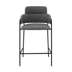 Oshen 36 in. Gray Modern Faux Leather and Metal Counter Height Bar Stool by Armen Living -Armen Living Online Shop grey armen living bar stools lcosbablgry26 c3 1000