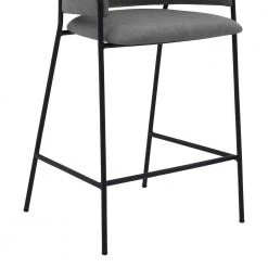 Oshen 36 in. Gray Modern Faux Leather and Metal Counter Height Bar Stool by Armen Living -Armen Living Online Shop grey armen living bar stools lcosbablgry26 fa 1000