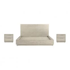 Abbey 3-Piece Silver Grey Oak King Bedroom Set by Armen Living