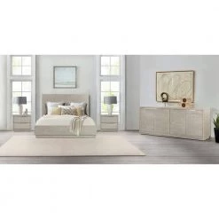 Abbey 4-Piece Silver Grey Oak Queen Bedroom Set by Armen Living -Armen Living Online Shop grey armen living bedroom sets setajbdgrqn4a 31 1000