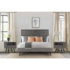 Makena 3-Piece Grey Acacia King Bedroom Set by Armen Living -Armen Living Online Shop grey armen living bedroom sets setmkbdkg3a 31 1000
