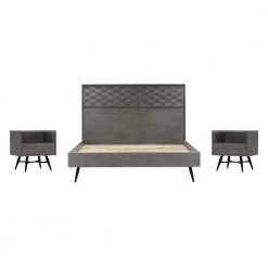 Makena 3-Piece Grey Acacia King Bedroom Set by Armen Living