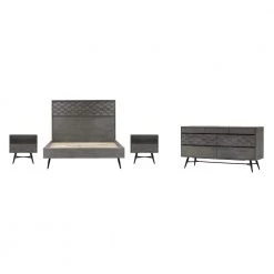 Makena 4-Piece Grey Acacia Queen Bedroom Set by Armen Living