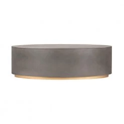 Anais 51 in. Grey Round Concrete Coffee Table by Armen Living