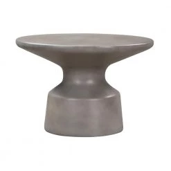 Sephie 24 in. Grey Round Concrete Coffee Table by Armen Living