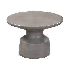 Sephie 24 in. Grey Round Concrete Coffee Table by Armen Living -Armen Living Online Shop grey armen living coffee tables lcsfcoccgr c3 1000