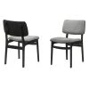 Lima Black and Grey Wood Accent Fabric Dining Chairs (Set of 2) by Armen Living -Armen Living Online Shop grey armen living dining chairs lclmsigrbl 64 1000