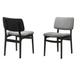 Lima Black and Grey Wood Accent Fabric Dining Chairs (Set of 2) by Armen Living