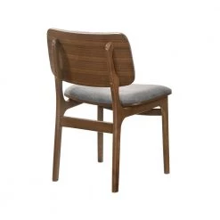Lima Walnut and Grey Wood Accent Fabric Dining Chairs (Set of 2) by Armen Living -Armen Living Online Shop grey armen living dining chairs lclmsigrwa 1f 1000
