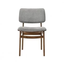 Lima Walnut and Grey Wood Accent Fabric Dining Chairs (Set of 2) by Armen Living -Armen Living Online Shop grey armen living dining chairs lclmsigrwa 4f 1000