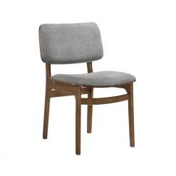 Lima Walnut and Grey Wood Accent Fabric Dining Chairs (Set of 2) by Armen Living -Armen Living Online Shop grey armen living dining chairs lclmsigrwa c3 1000