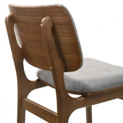 Lima Walnut and Grey Wood Accent Fabric Dining Chairs (Set of 2) by Armen Living -Armen Living Online Shop grey armen living dining chairs lclmsigrwa fa 1000