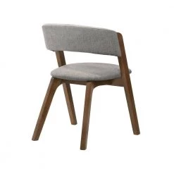 Rowan Walnut and Grey Mid-Century Modern Accent Fabric Dining Chair (Set of 2) by Armen Living -Armen Living Online Shop grey armen living dining chairs lcrwsigrwa 1f 1000
