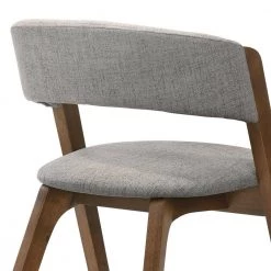 Rowan Walnut and Grey Mid-Century Modern Accent Fabric Dining Chair (Set of 2) by Armen Living -Armen Living Online Shop grey armen living dining chairs lcrwsigrwa fa 1000