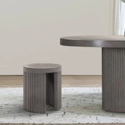 Wave 16 in. W Grey 18 in. H Round Concrete End Table by Armen Living -Armen Living Online Shop grey armen living end side tables lclkstgr 31 1000