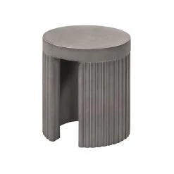 Wave 16 in. W Grey 18 in. H Round Concrete End Table by Armen Living
