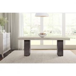 Abbey 87 in. Rectangle Grey Oak Wood Top with Concrete Frame (Seats 8) by Armen Living -Armen Living Online Shop grey armen living kitchen dining tables lcajdigr 31 1000