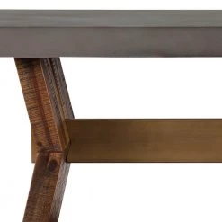 Picadilly 87 in. Rectangle Grey Concrete Top with Acacia Wood Frame (Seats 8) by Armen Living -Armen Living Online Shop grey armen living kitchen dining tables lcpjdicc 4f 1000