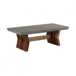 Picadilly 87 in. Rectangle Grey Concrete Top with Acacia Wood Frame (Seats 8) by Armen Living -Armen Living Online Shop grey armen living kitchen dining tables lcpjdicc c3 1000