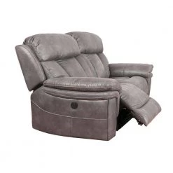 Estelle 66 in. Grey Polyester 2-Seater Loveseat with Power Reclining by Armen Living -Armen Living Online Shop grey armen living loveseats lces2gm 1f 1000