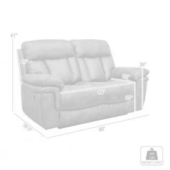 Estelle 66 in. Grey Polyester 2-Seater Loveseat with Power Reclining by Armen Living -Armen Living Online Shop grey armen living loveseats lces2gm 76 1000