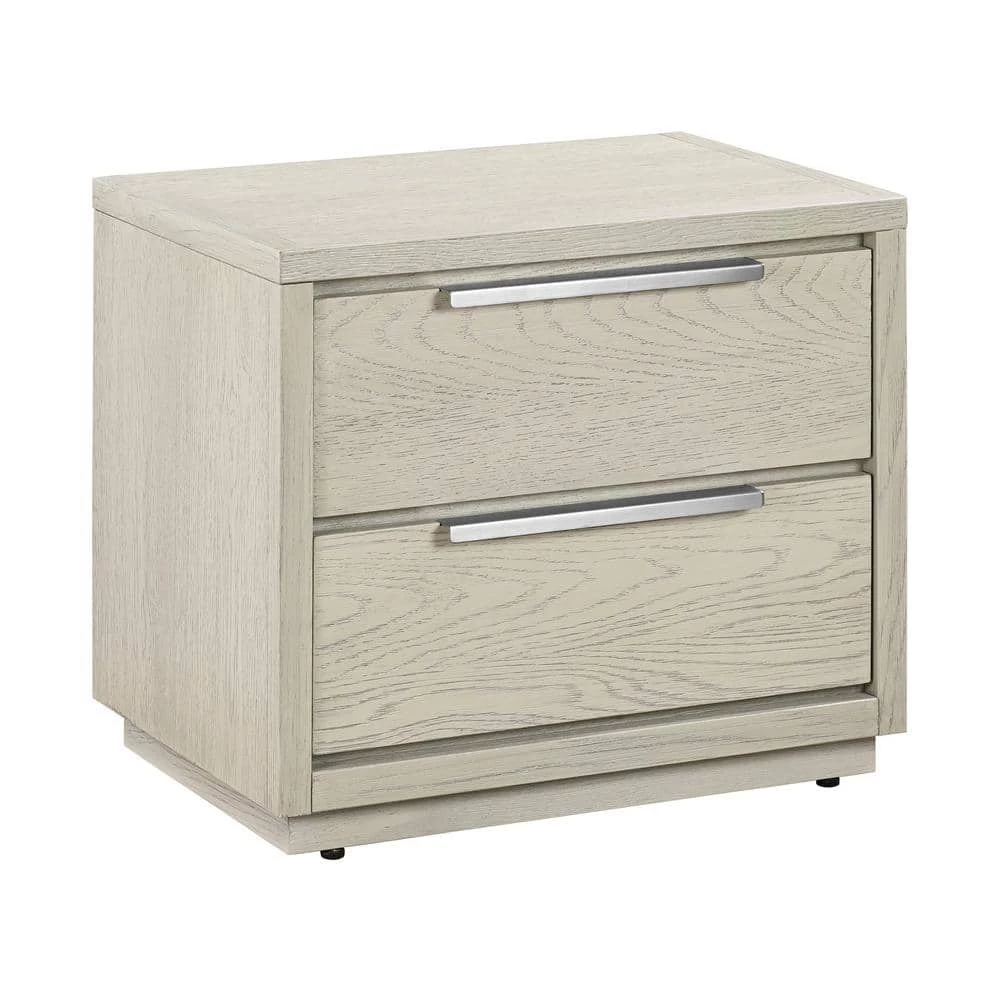 Abbey 2-Drawer Grey Nightstand 21 in. H x 17 in. W x 24 in. D by Armen Living 5 Abbey 2-Drawer Grey Nightstand 21 in. H x 17 in. W x 24 in. D by Armen Living - Image 3