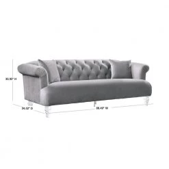 Grey Velvet Contemporary Sofa with Acrylic Legs by Armen Living 9 Grey Velvet Contemporary Sofa with Acrylic Legs by Armen Living -Armen Living Online Shop grey armen living sofas couches lceg3gr 40 1000