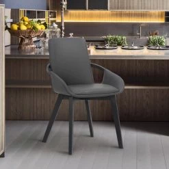 Greisen Charcoal Wood and Grey Fabric Upholstered Dining Room Chair by Armen Living 13 Greisen Charcoal Wood and Grey Fabric Upholstered Dining Room Chair by Armen Living -Armen Living Online Shop grey black armen living dining chairs lcgrchgr 31 1000