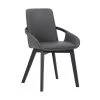 Greisen Charcoal Wood and Grey Fabric Upholstered Dining Room Chair by Armen Living 1 Greisen Charcoal Wood and Grey Fabric Upholstered Dining Room Chair by Armen Living -Armen Living Online Shop grey black armen living dining chairs lcgrchgr 64 1000