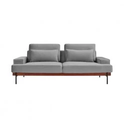 Monet 86 in. Gray/Black Velvet 3-Seat Sofa by Armen Living