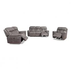Estelle 83 in. W Gunmetal Polyester Fabric Sofa Set (3-Piece) by Armen Living -Armen Living Online Shop gunmetal armen living loveseats setesgm3pc c3 1000