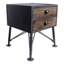 Mathis Industrial Grey 2-Drawer End Table by Armen Living -Armen Living Online Shop industrial grey armen living end side tables lcmtlasbpi c3 1000