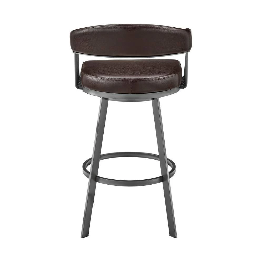 Chelsea 34 in. Chocolate Metal Bar Stool with Faux Leather Seat by Armen Living 8 Chelsea 34 in. Chocolate Metal Bar Stool with Faux Leather Seat by Armen Living - Image 6