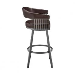 Chelsea 34 in. Chocolate Metal Bar Stool with Faux Leather Seat by Armen Living 14 Chelsea 34 in. Chocolate Metal Bar Stool with Faux Leather Seat by Armen Living -Armen Living Online Shop java finish paint armen living bar stools lccsbajvcho26 4f 1000