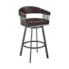 Chelsea 34 in. Chocolate Metal Bar Stool with Faux Leather Seat by Armen Living 1 Chelsea 34 in. Chocolate Metal Bar Stool with Faux Leather Seat by Armen Living -Armen Living Online Shop java finish paint armen living bar stools lccsbajvcho26 64 1000