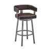 Lorin 34 in. Chocolate Metal Bar Stool with Faux Leather Seat by Armen Living 1 Lorin 34 in. Chocolate Metal Bar Stool with Faux Leather Seat by Armen Living -Armen Living Online Shop java finish paint armen living bar stools lclrbajvcho26 64 1000