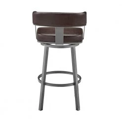 Lorin 38 in. Chocolate Metal Bar Stool with Faux Leather Seat by Armen Living -Armen Living Online Shop java finish paint armen living bar stools lclrbajvcho30 44 1000