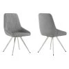 Skye Swivel Light Gray Velvet and Brushed Stainless Steel Dining Room Side Chairs (Set of 2) by Armen Living -Armen Living Online Shop light gray armen living dining chairs lcsksigr 64 1000