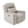 Claude Light Grey Leather Recliner Chair by Armen Living