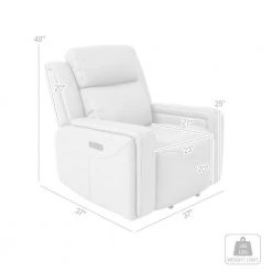 Claude Light Grey Leather Recliner Chair by Armen Living -Armen Living Online Shop light grey armen living recliners lccl1gr fa 1000