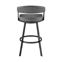 Chelsea 38 in. Vintage Gray Metal Bar Stool with Faux Leather Seat by Armen Living 16 Chelsea 38 in. Vintage Gray Metal Bar Stool with Faux Leather Seat by Armen Living -Armen Living Online Shop matte black armen living bar stools lccsbambvg30 44 1000