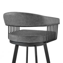 Chelsea 38 in. Vintage Gray Metal Bar Stool with Faux Leather Seat by Armen Living 18 Chelsea 38 in. Vintage Gray Metal Bar Stool with Faux Leather Seat by Armen Living -Armen Living Online Shop matte black armen living bar stools lccsbambvg30 76 1000